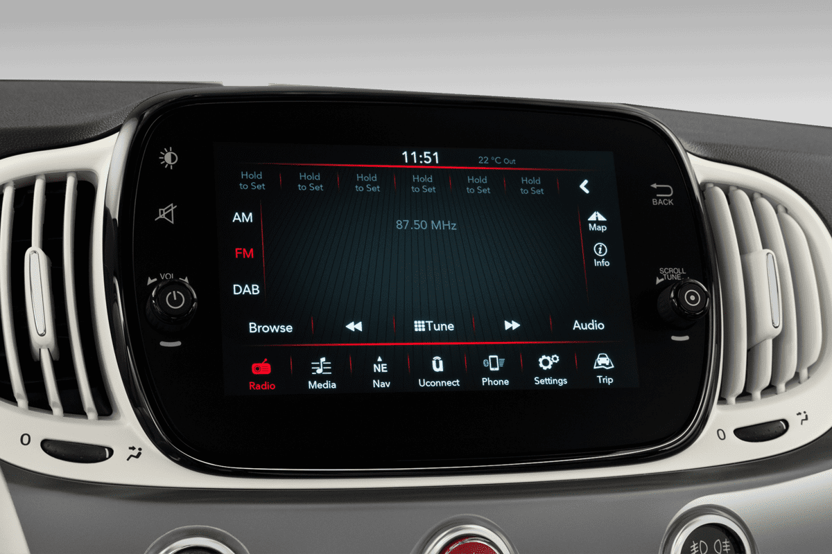 Audiosystem eines Fiat 500C Dolcevita