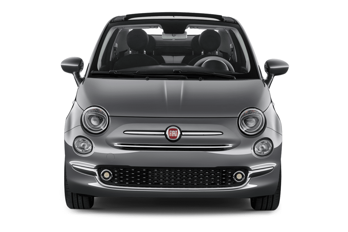 Frontansicht eines Fiat 500C Dolcevita, freigestellt