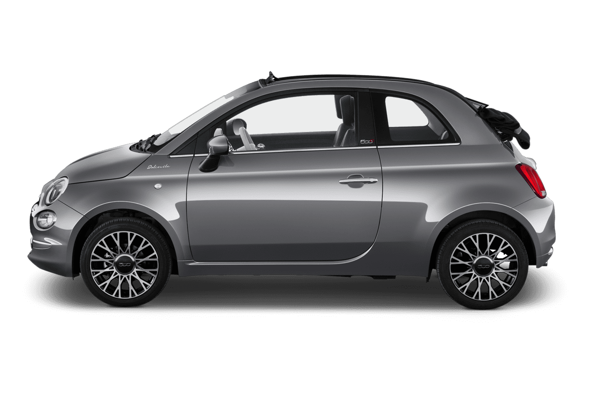 Seitenansicht eines Fiat 500C Dolcevita