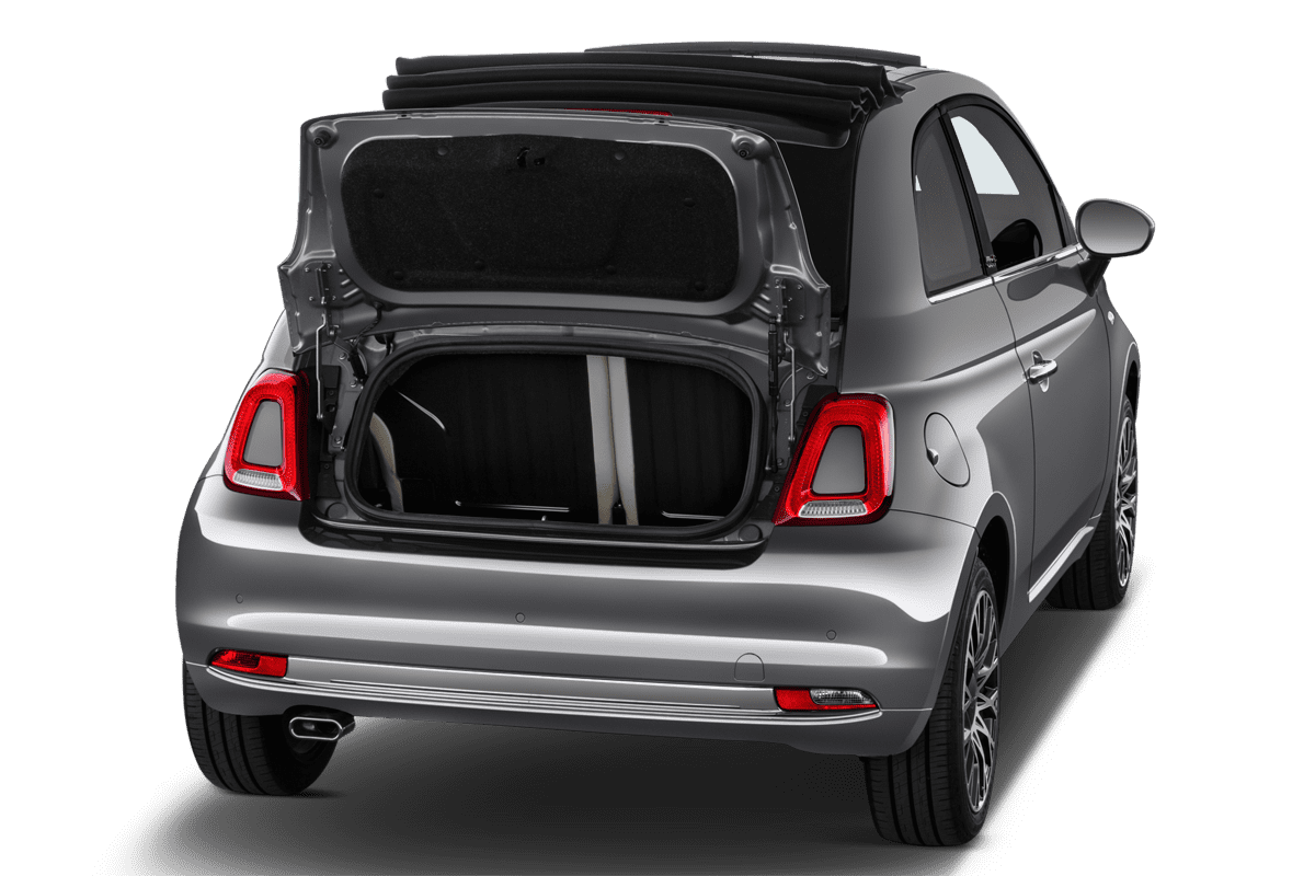 Kofferraum eines Fiat 500C Dolcevita