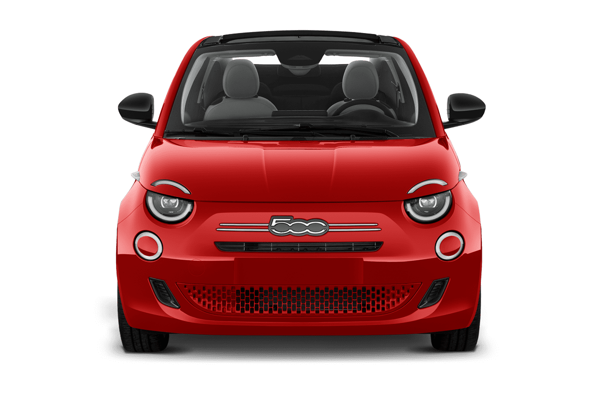 Frontansicht eines Fiat 500C, freigestellt