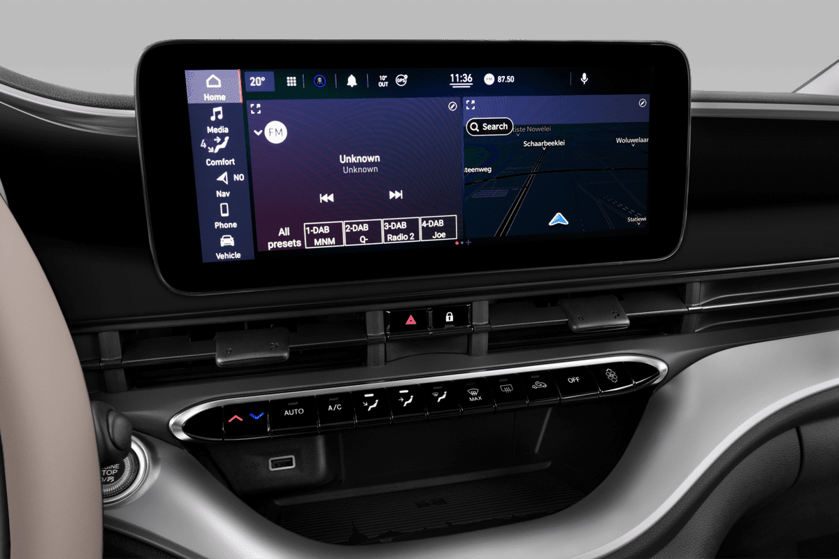 Mittelkonsole eines Fiat 500e