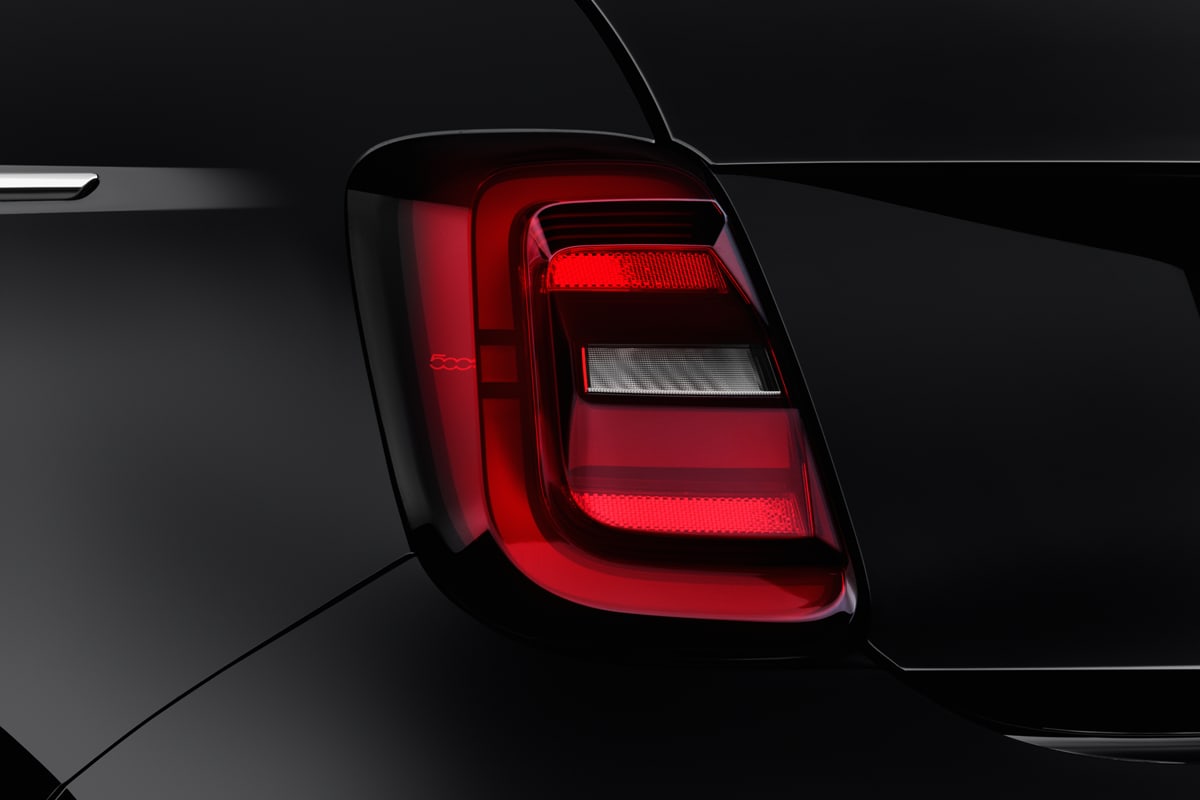 Heckleuchten eines Fiat 500e