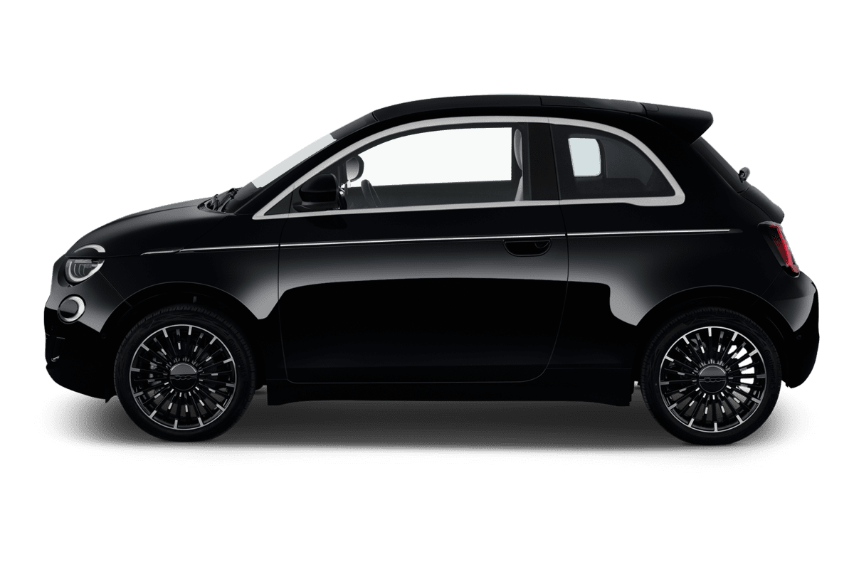 Seitenansicht eines Fiat 500e 3+1