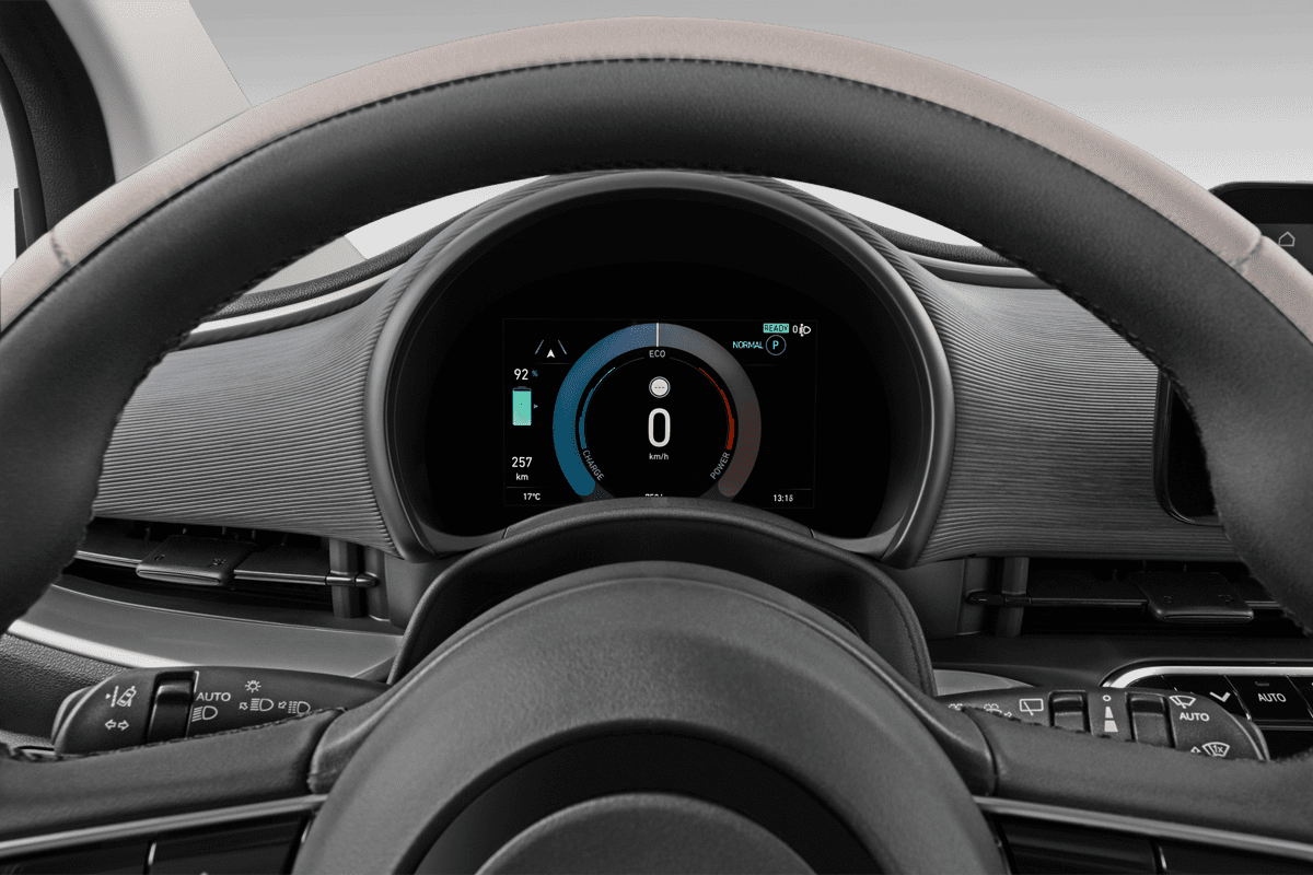 Kombiinstrument eines Fiat 500e 3+1 (KI-generiert)