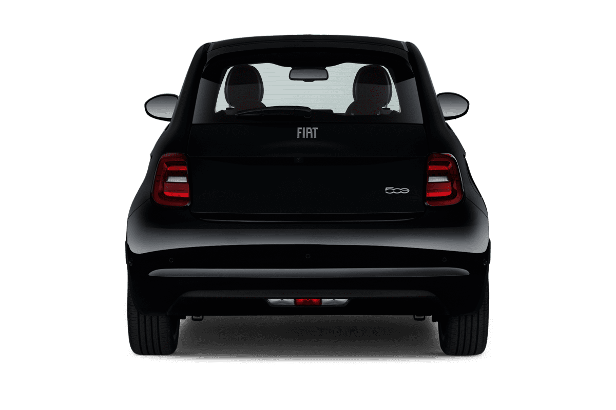 Heckansicht eines Fiat 500e 3+1 (KI-generiert)