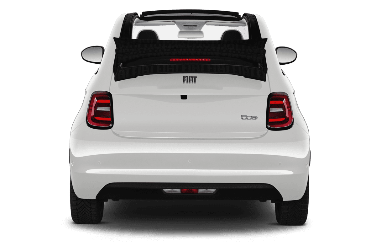 Heckansicht eines Fiat 500e Cabrio (KI-generiert)