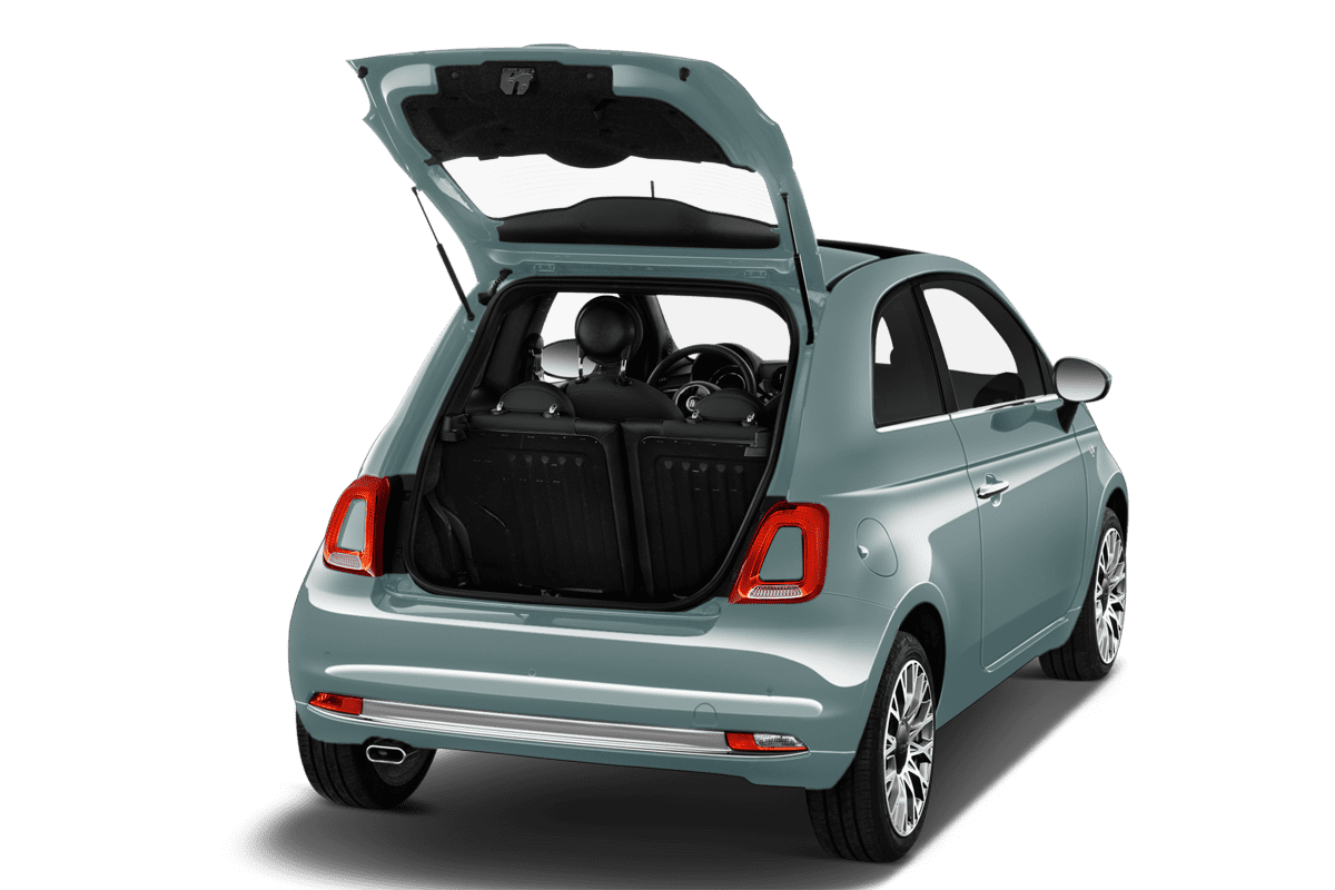 Kofferraum eines Fiat 500 Hybrid (neues Modell)