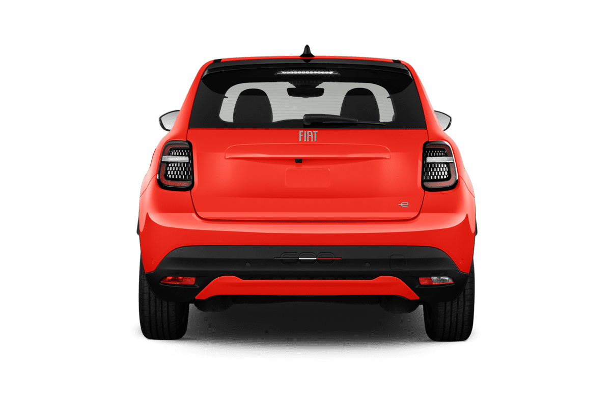 Heckansicht eines Fiat 600e 