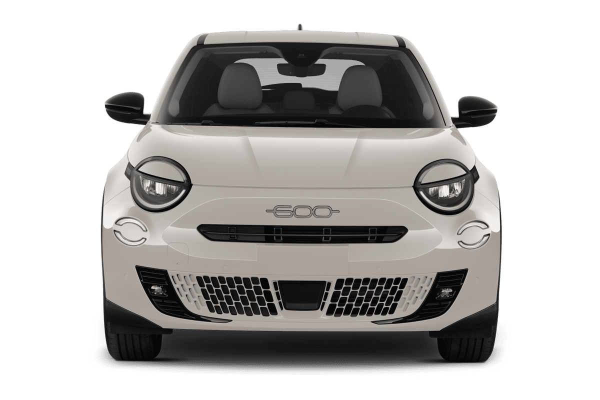 Frontansicht eines Fiat 600e , freigestellt
