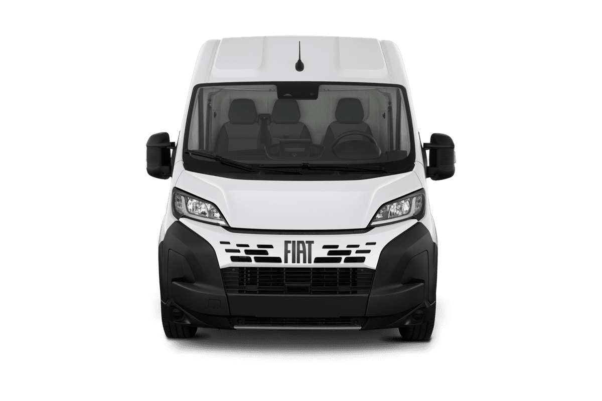 Frontansicht eines Fiat Ducato Kastenwagen, freigestellt