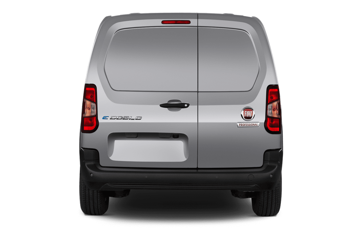 Heckansicht eines Fiat E-Doblo