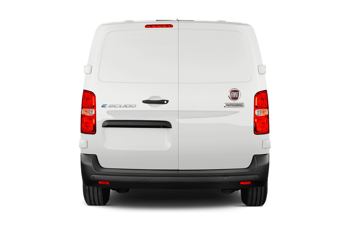 Heckansicht eines Fiat E-Scudo Kastenwagen