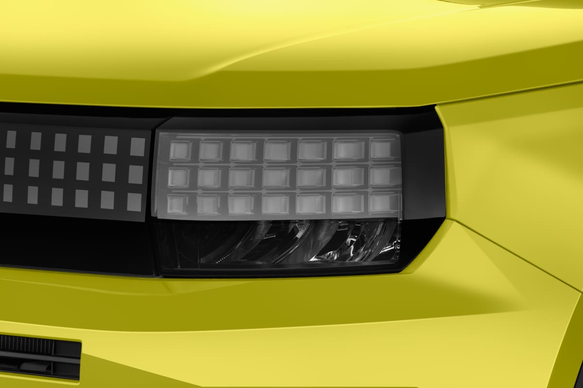 Frontscheinwerfer eines Fiat Grande Panda