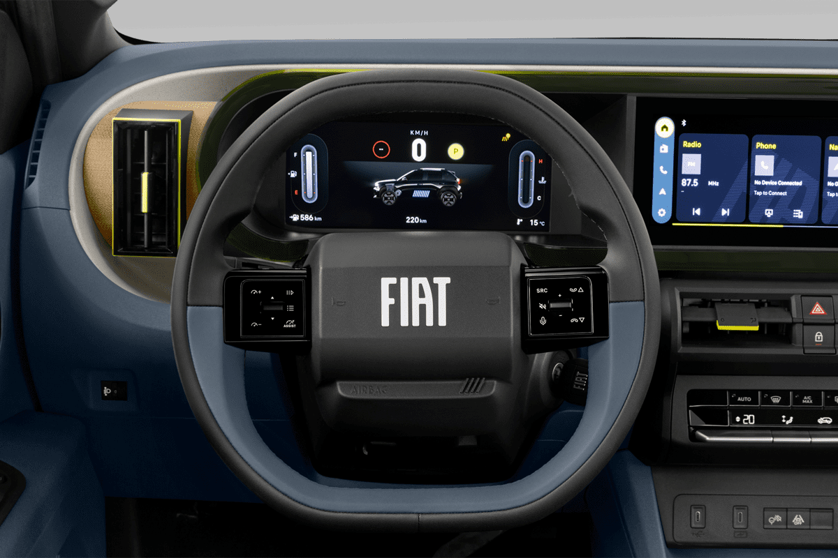 Lenkrad eines Fiat Grande Panda