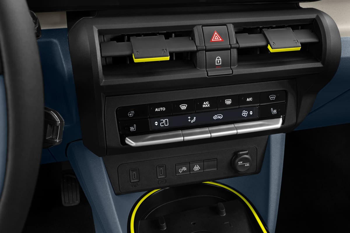 Klimasteuerung eines Fiat Grande Panda