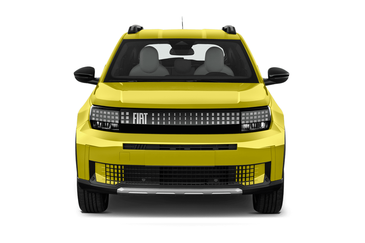 Frontansicht eines Fiat Grande Panda Elektro (neues Modell), freigestellt