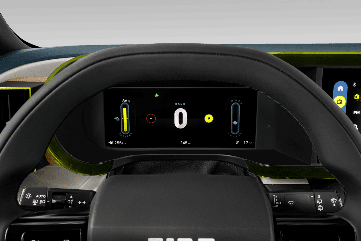 Kombiinstrument eines Fiat Grande Panda Elektro (neues Modell)