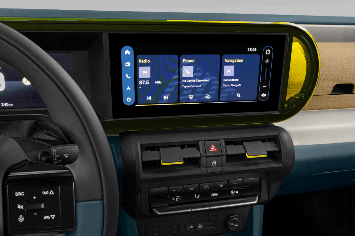 Mittelkonsole eines Fiat Grande Panda Elektro (neues Modell)