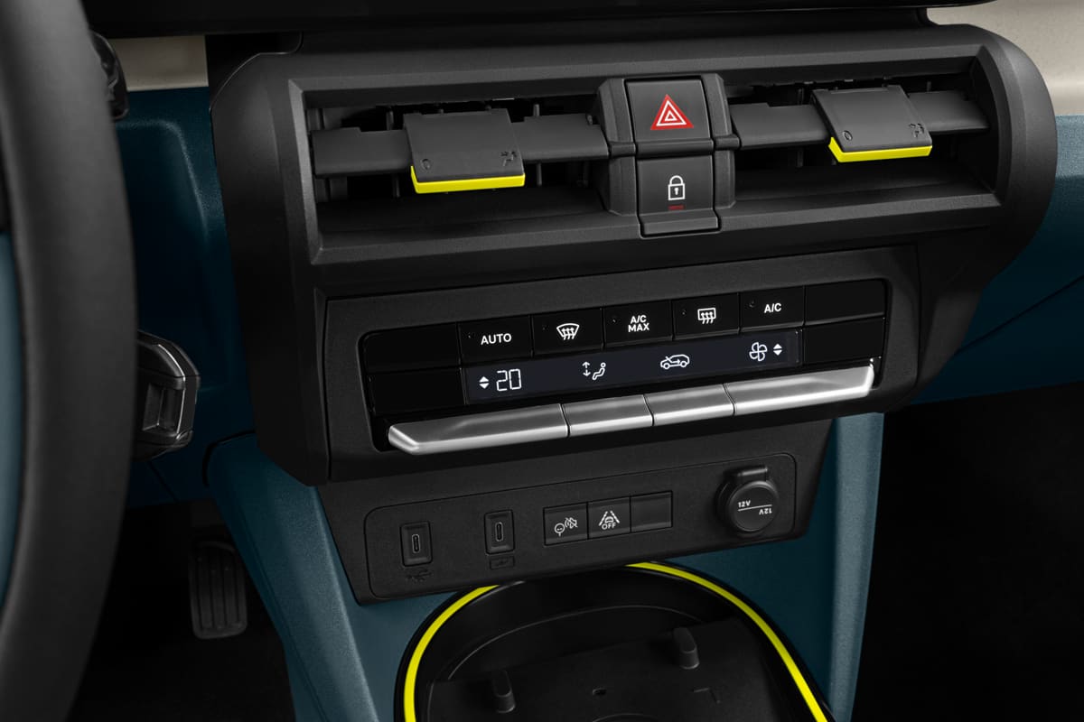 Klimasteuerung eines Fiat Grande Panda Elektro (neues Modell)