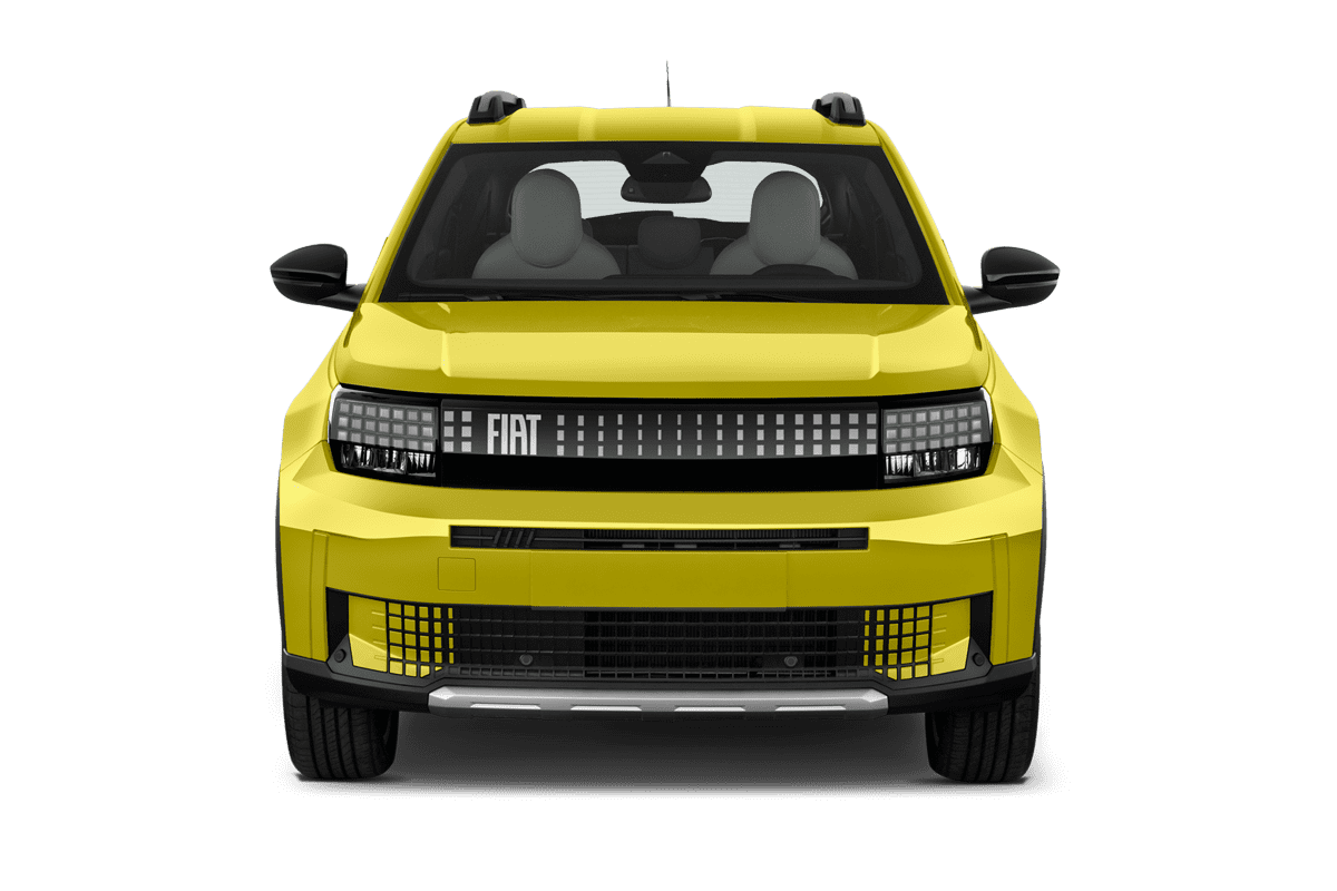 Frontansicht eines Fiat Grande Panda Elektro, freigestellt