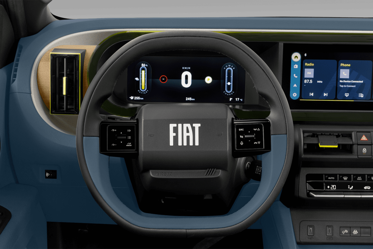 Lenkrad eines Fiat Grande Panda Elektro
