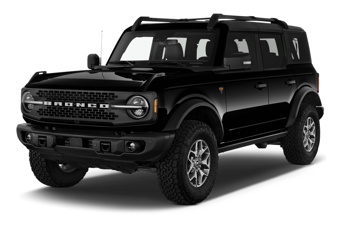 Schräge Frontansicht eines Ford Bronco, freigestellt