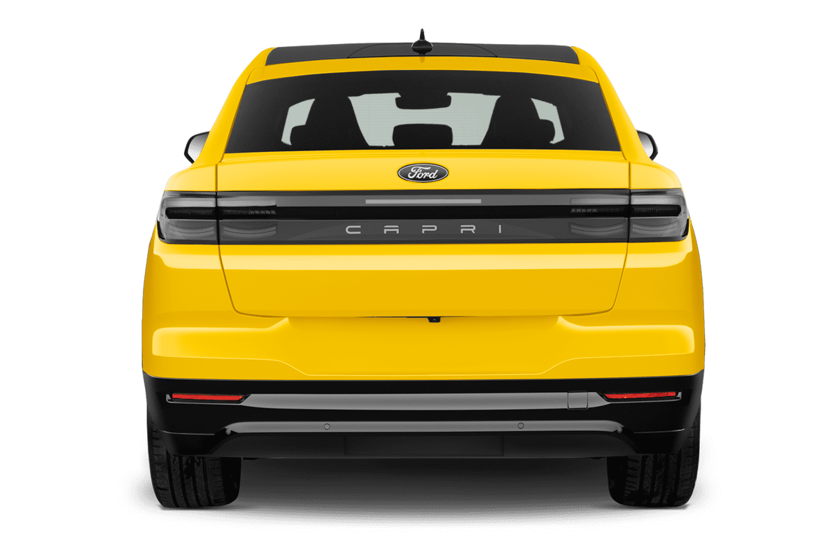 Heckansicht eines Ford Capri EV