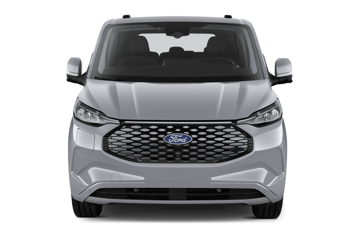 Frontansicht eines Ford E-Tourneo Custom , freigestellt