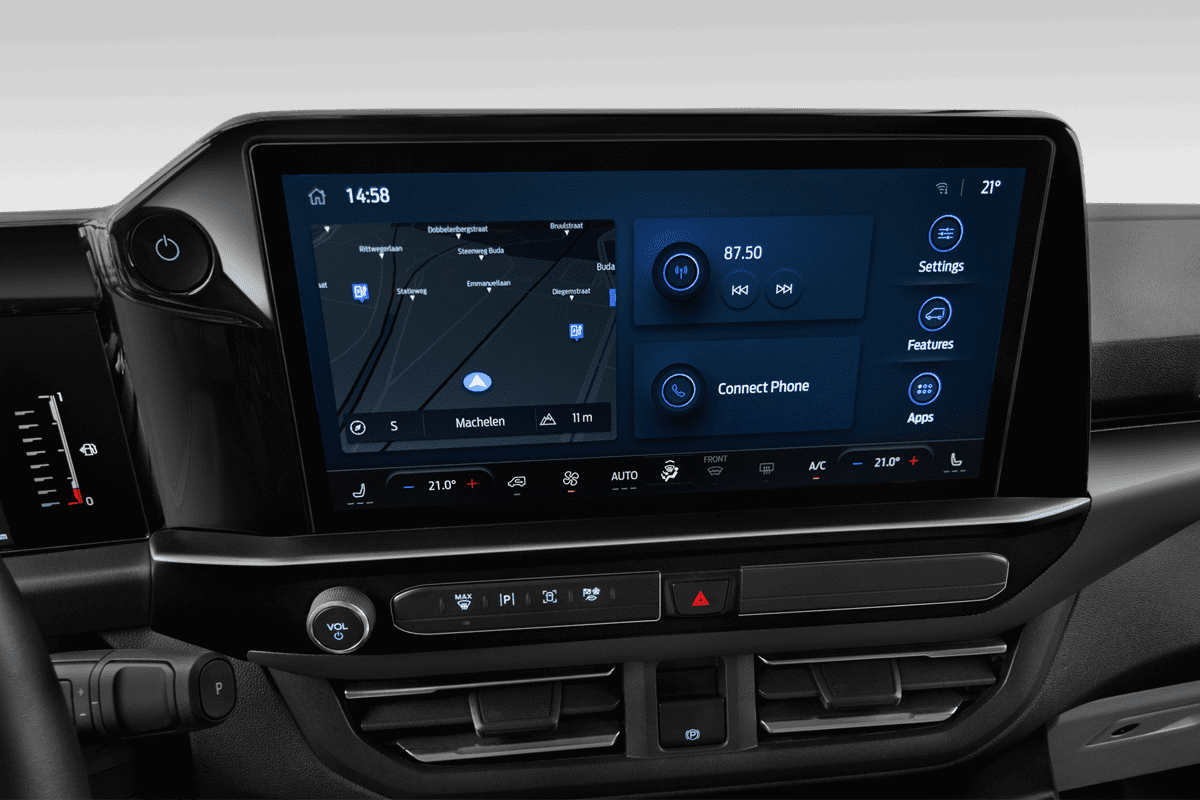 Mittelkonsole eines Ford E-Tourneo Custom 