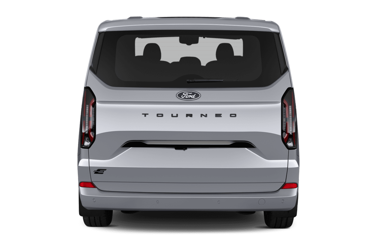 Heckansicht eines Ford E-Tourneo Custom 