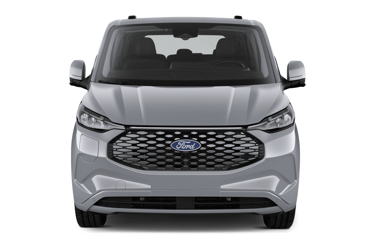 Frontansicht eines Ford E-Tourneo Custom , freigestellt