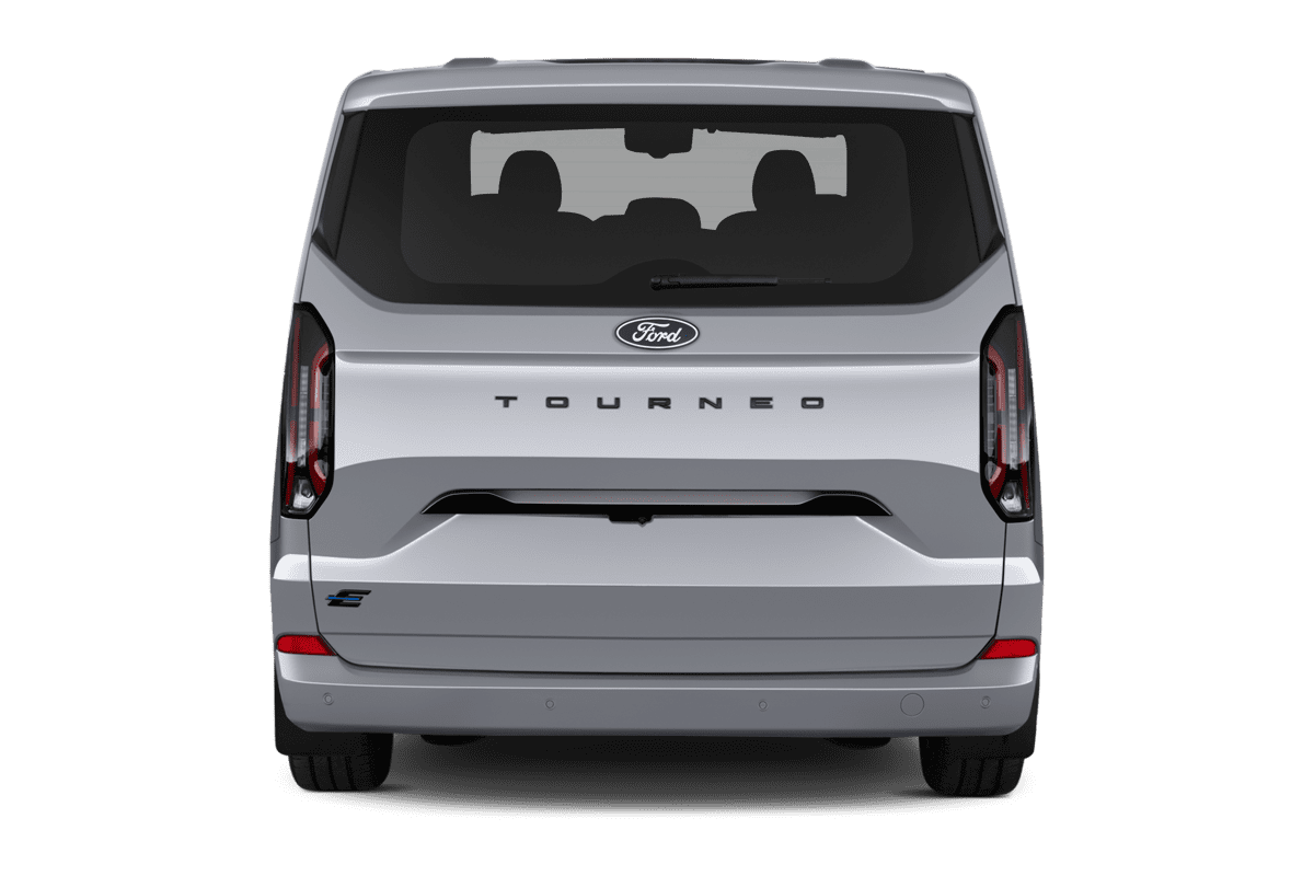 Heckansicht eines Ford E-Tourneo Custom 