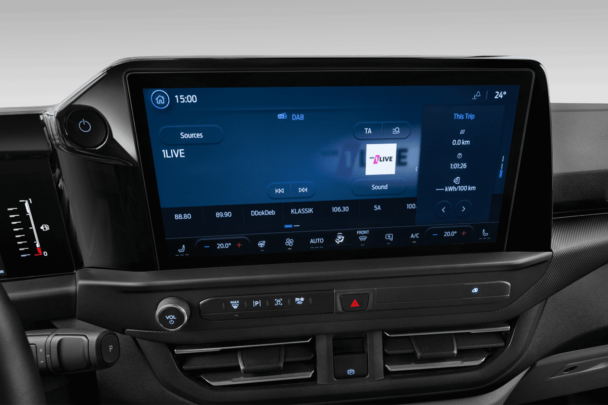 Audiosystem eines Ford Transit E-Custom Kastenwagen