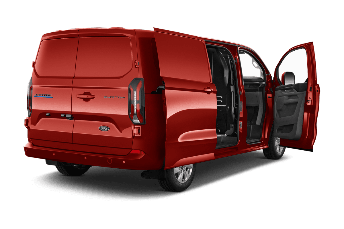 Türen eines Ford Transit E-Custom Kastenwagen