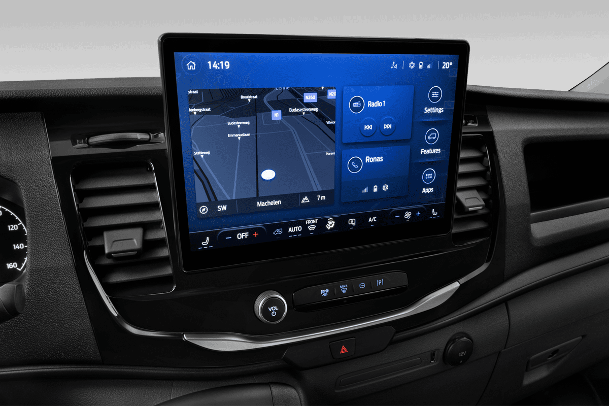 Mittelkonsole eines Ford E-Transit