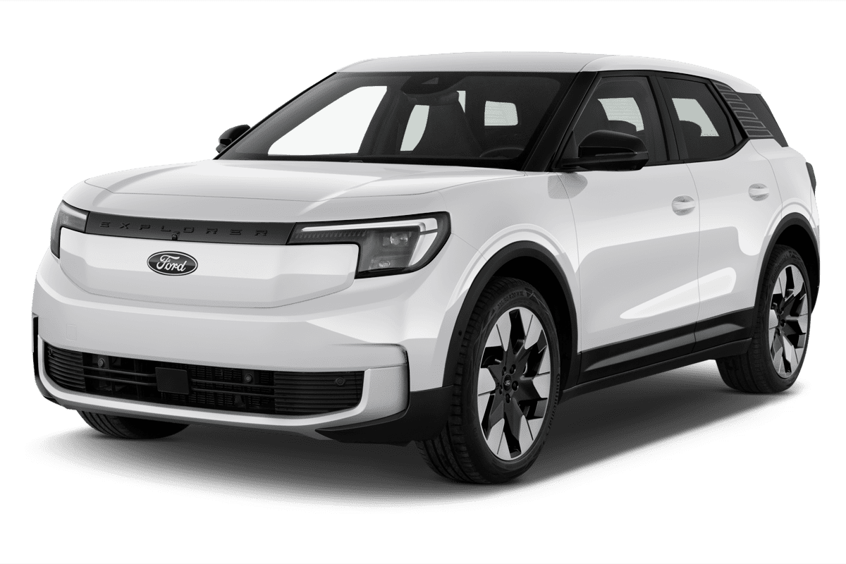 Schräge Frontansicht eines Ford Explorer, freigestellt