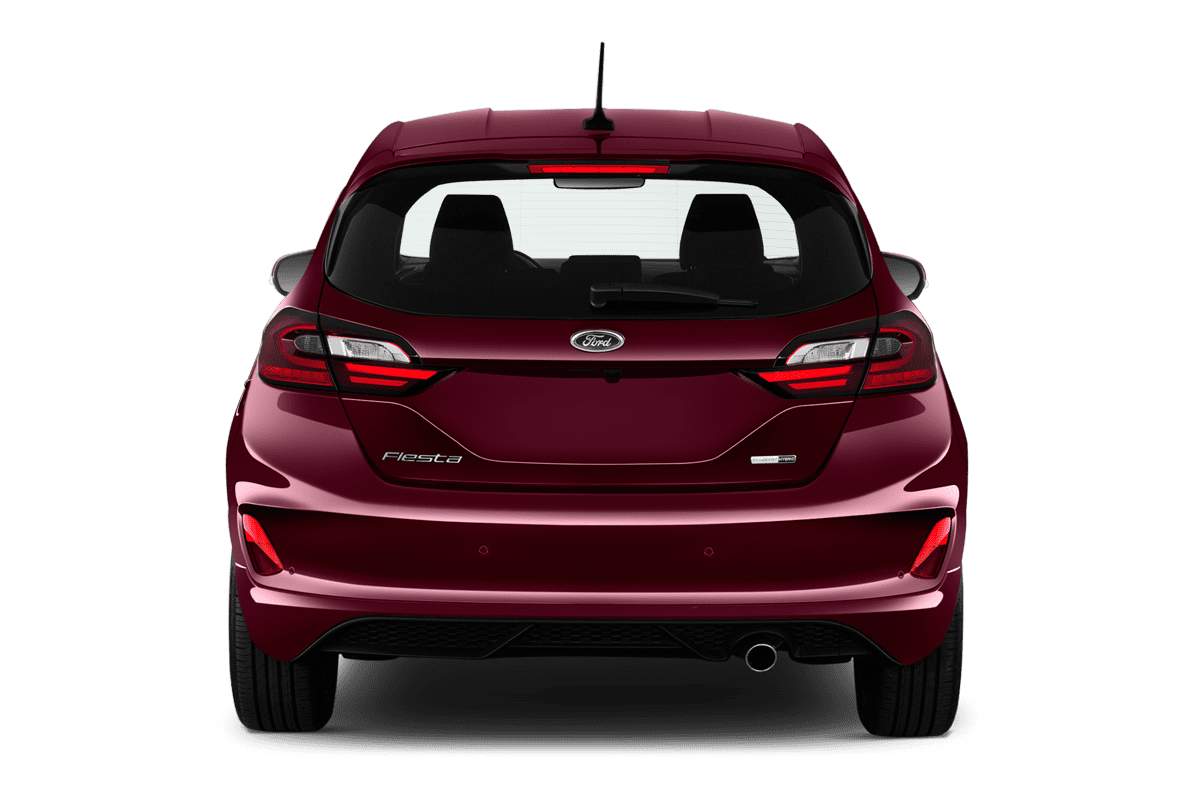 Heckansicht eines Ford Fiesta