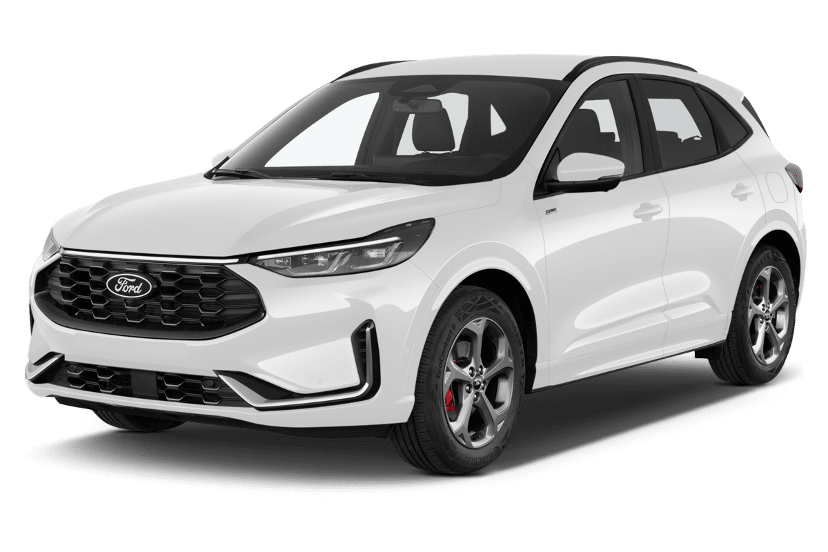 Schräge Frontansicht eines Ford Kuga, freigestellt