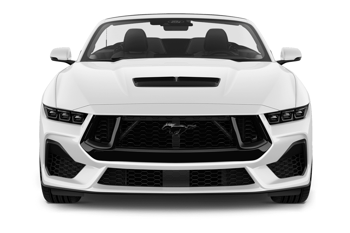 Frontansicht eines Ford Mustang Convertible (neues Modell), freigestellt