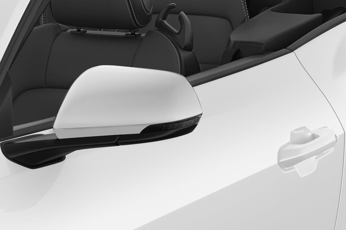 Rückspiegel eines Ford Mustang Convertible (neues Modell)