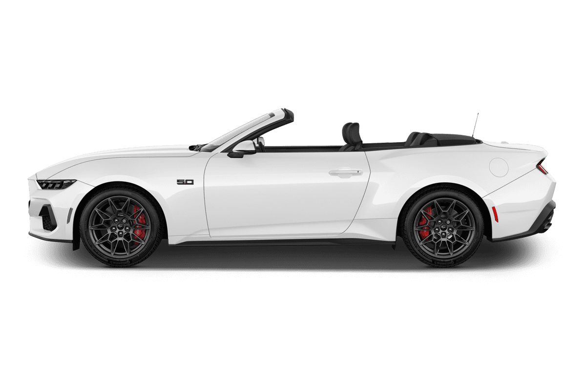 Seitenansicht eines Ford Mustang Convertible (neues Modell)
