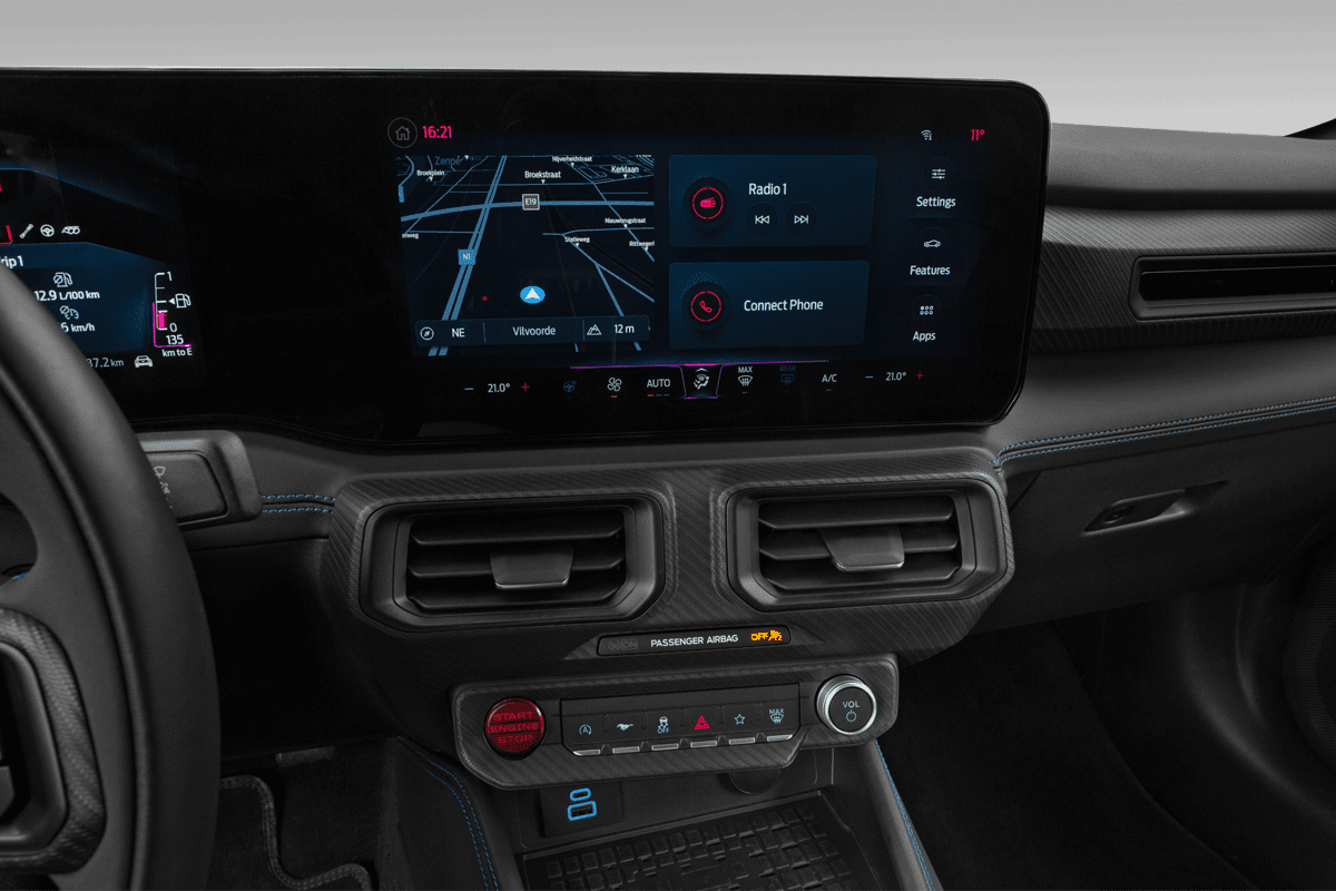 Mittelkonsole eines Ford Mustang Fastback