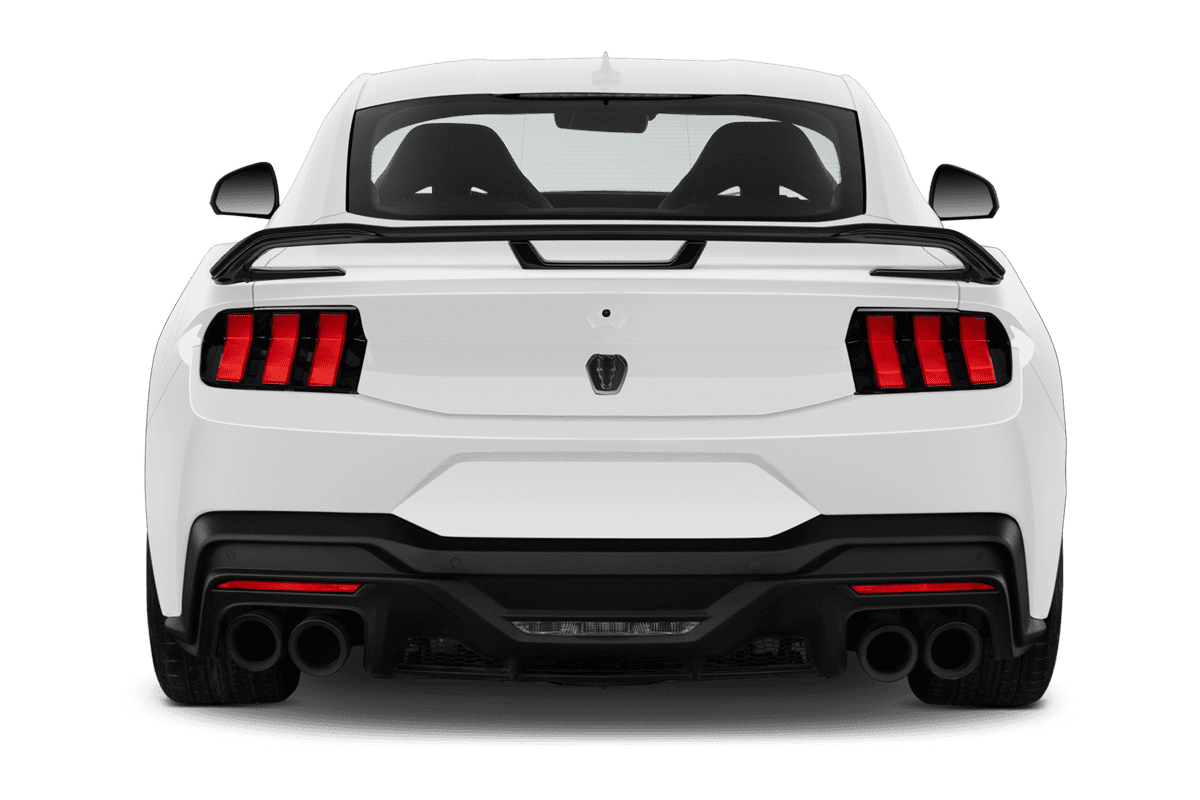 Heckansicht eines Ford Mustang Fastback (neues Modell)
