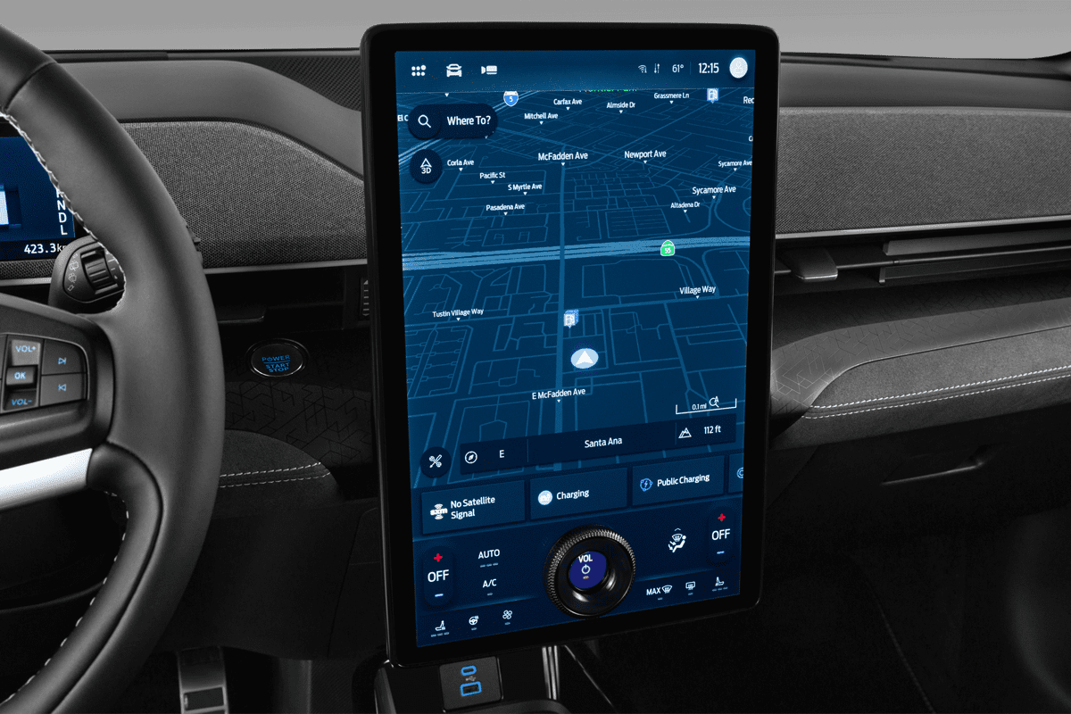 Mittelkonsole eines Ford Mach E (neues Modell)