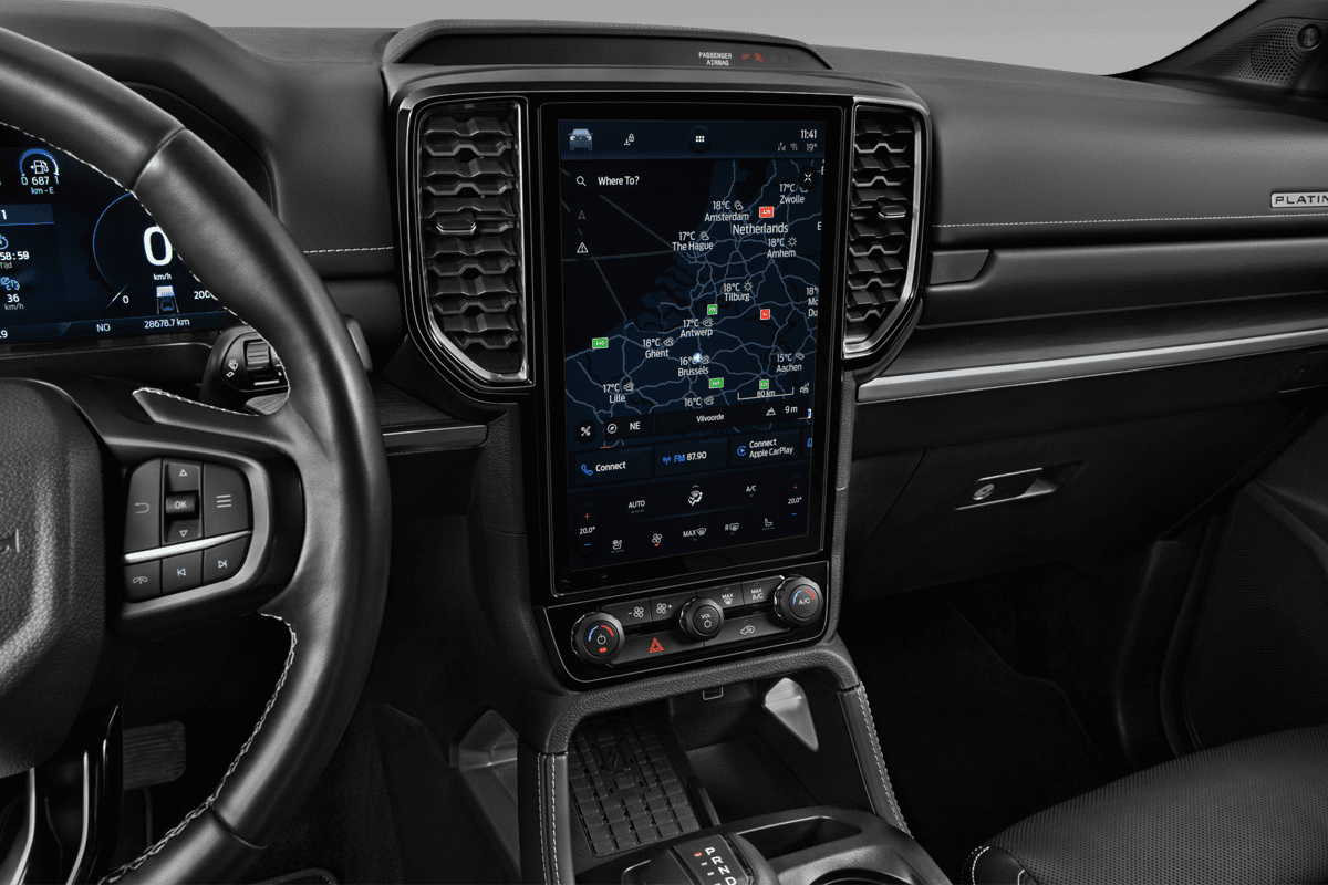 Mittelkonsole eines Ford Ranger Plug-in-Hybrid 