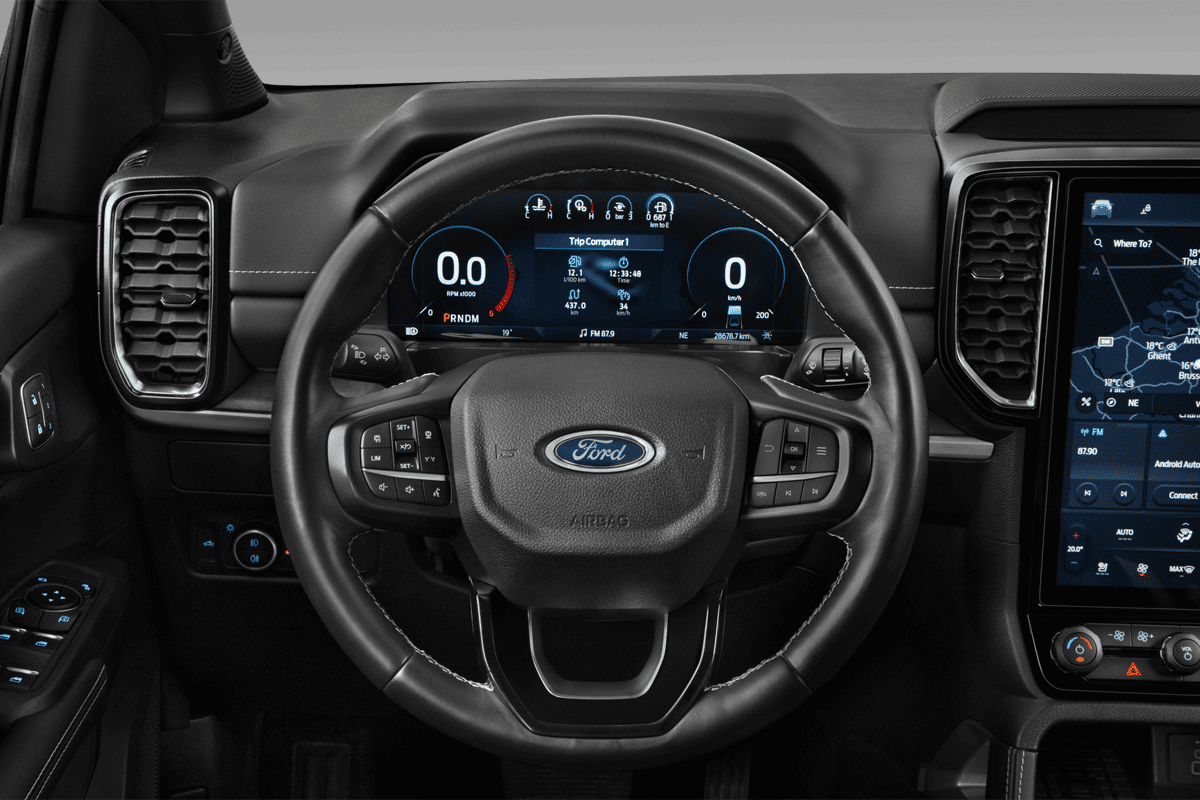 Lenkrad eines Ford Ranger Plug-in-Hybrid 