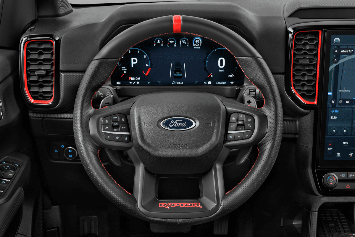 Lenkrad eines Ford Ranger Raptor