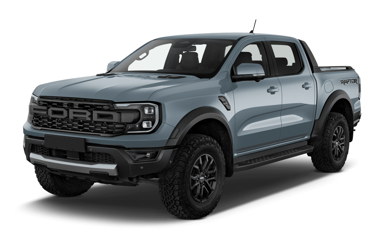 Schräge Frontansicht eines Ford Ranger Raptor, freigestellt