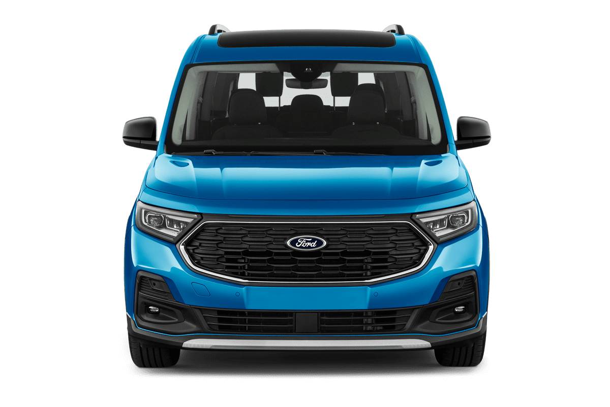 Frontansicht eines Ford Tourneo Connect Plug-in-Hybrid, freigestellt